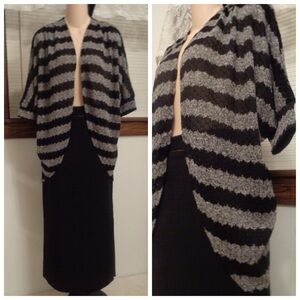 A.N.A. Black/Grey Heather Dolman Sleeve Open Cardigan NWT Size Small